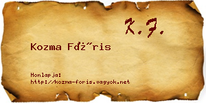 Kozma Fóris névjegykártya